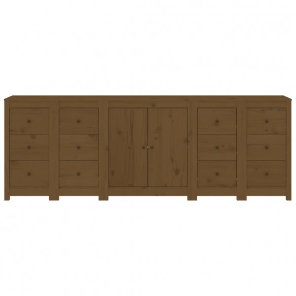 Buffet Marron miel 230x35x80 cm Bois massif de pin