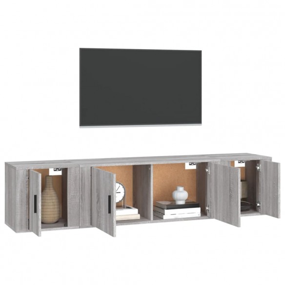 Ensemble de meubles TV 3 pcs Sonoma gris Bois d'ingénierie