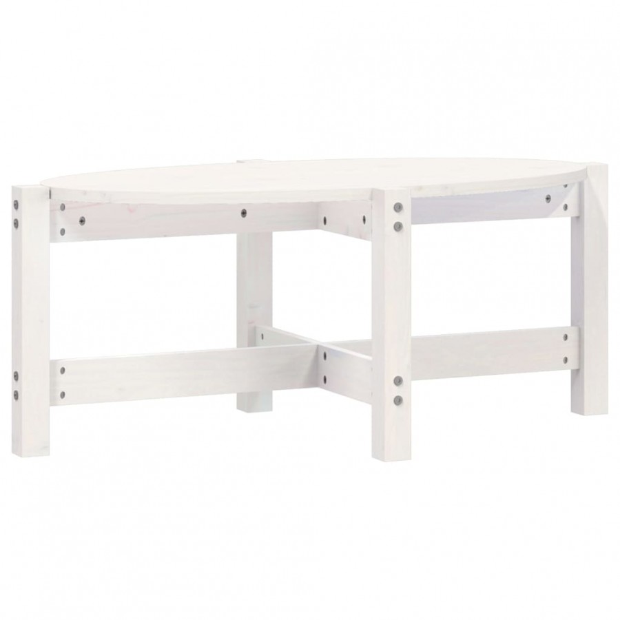 Table basse Blanc 87x48x35 cm Bois massif de pin Table basse Blanc 87x48x35 cm Bois massif de pin