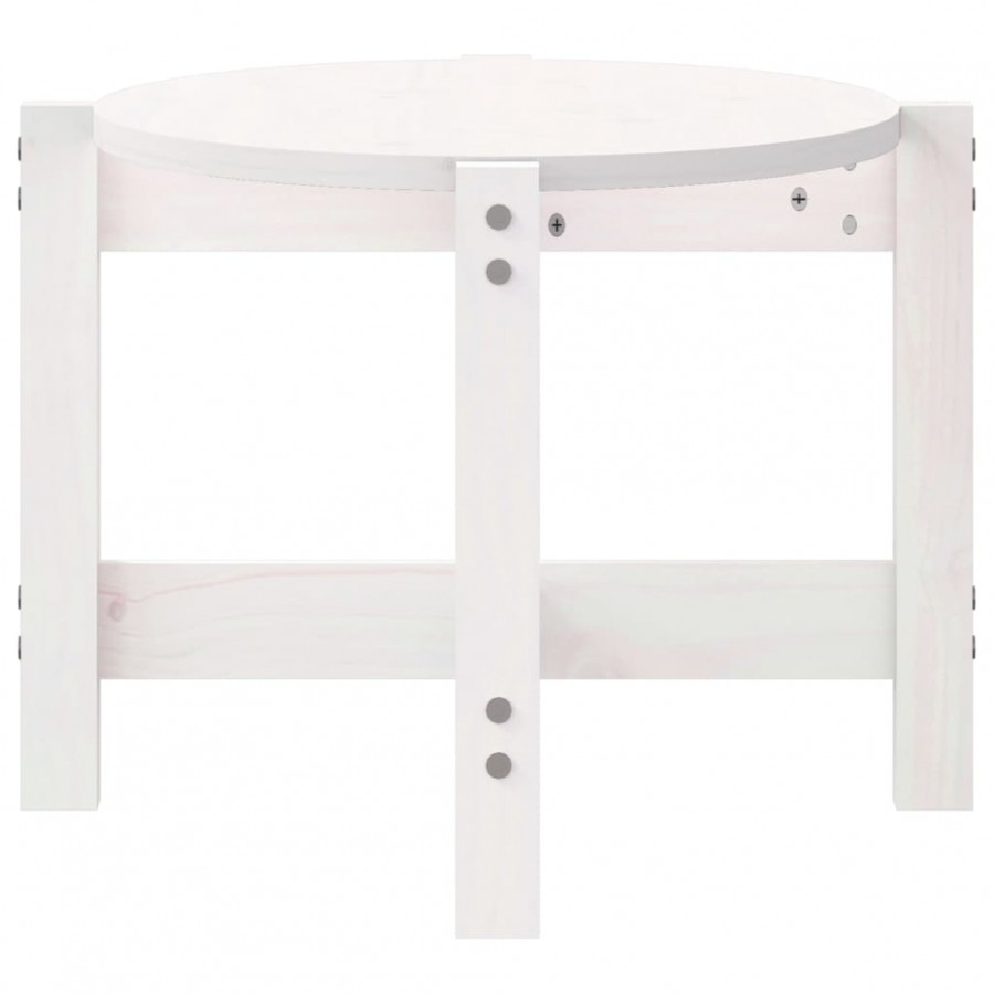 Table basse Blanc 87x48x35 cm Bois massif de pin Table basse Blanc 87x48x35 cm Bois massif de pin