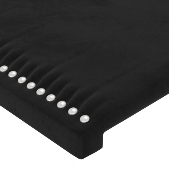 Tête de lit à LED Noir 163x16x78/88 cm Velours