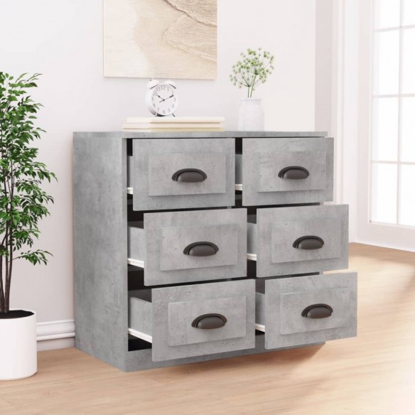 Buffet gris béton 70x35,5x67,5 cm bois d'ingénierie