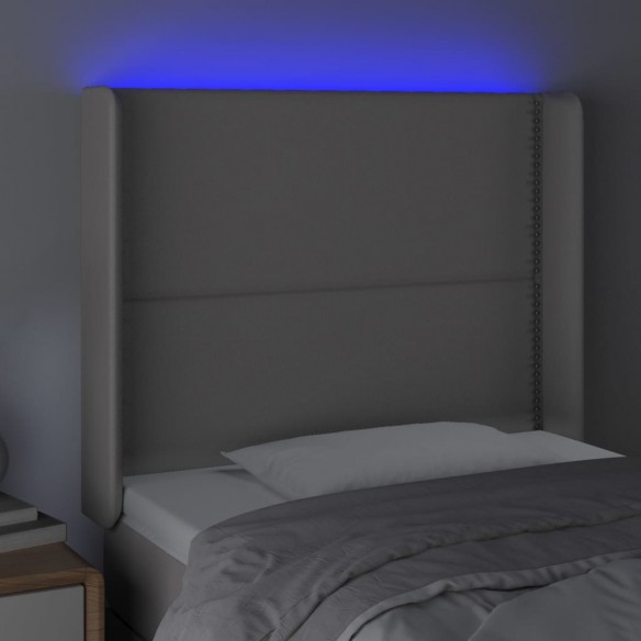 Tête de lit à LED Gris 93x16x118/128 cm Similicuir