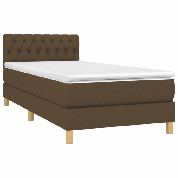 Cadre de lit avec matelas Marron foncé 90x200 cm