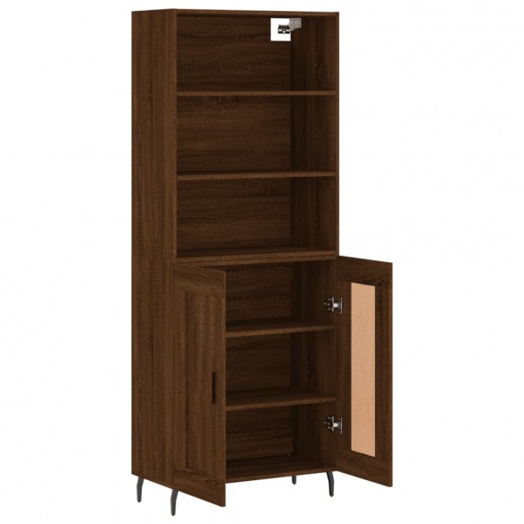 Buffet haut Chêne marron 69,5x34x180 cm Bois d'ingénierie