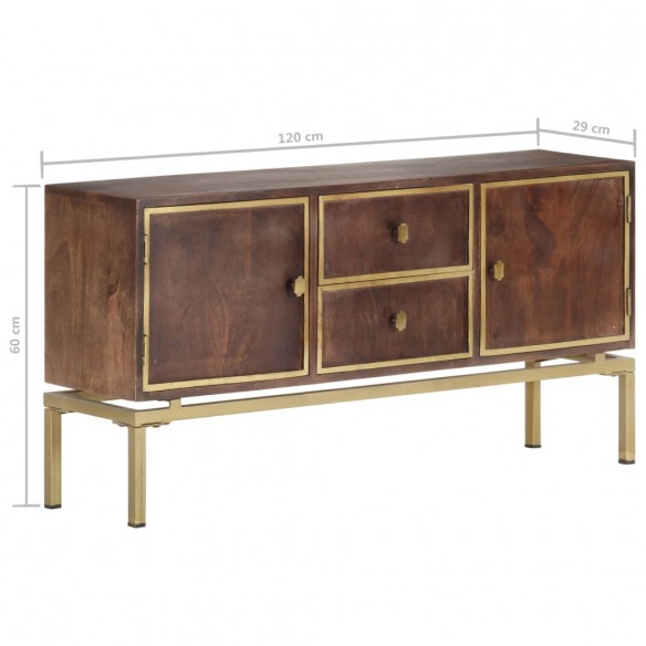 Buffet 120x29x60 cm Bois de manguier massif