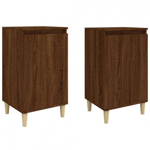 Tables de chevet 2pcs chêne marron 40x35x70cm bois d'ingénierie