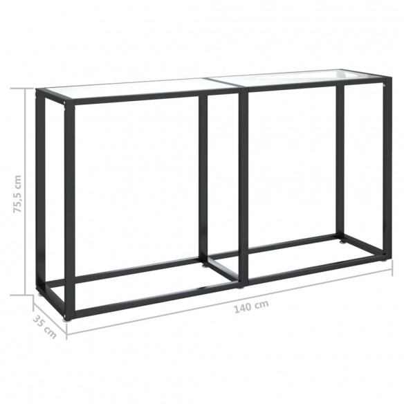 Table console Transparent 140x35x75,5 cm Verre trempé