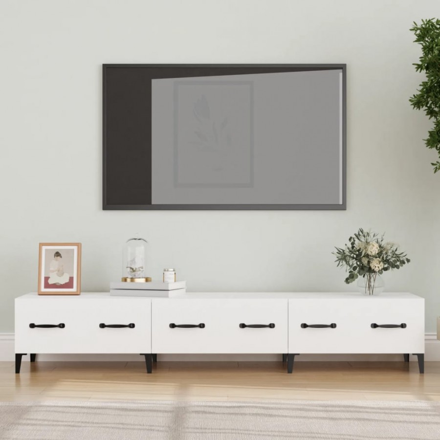 Meuble TV Blanc 150x34,5x30 cm Bois d'ingénierie
