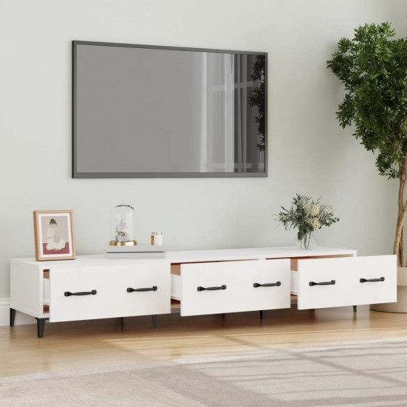 Meuble TV Blanc 150x34,5x30 cm Bois d'ingénierie