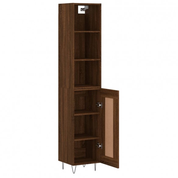 Buffet haut Chêne marron 34,5x34x180 cm Bois d'ingénierie