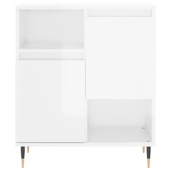 Buffets 3 pcs blanc brillant bois d'ingénierie