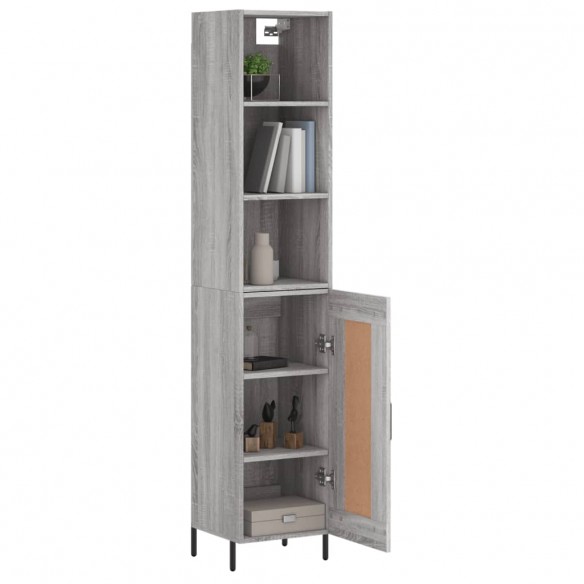 Buffet haut Sonoma gris 34,5x34x180 cm Bois d'ingénierie