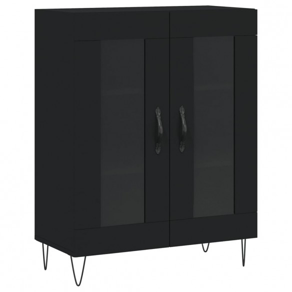 Buffet noir 69,5x34x90 cm bois d'ingénierie