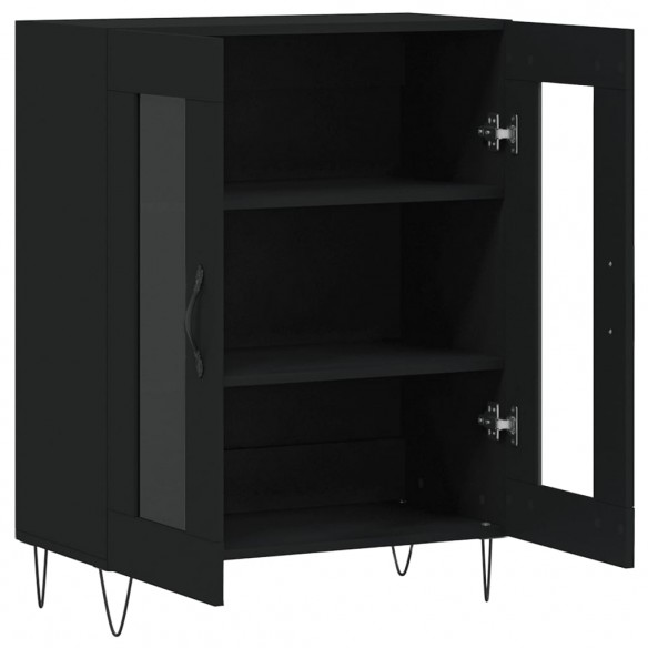 Buffet noir 69,5x34x90 cm bois d'ingénierie