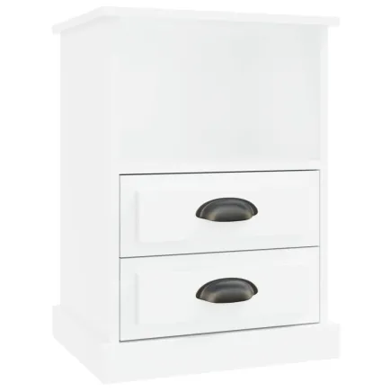 Table de chevet blanc brillant 43x36x60 cm 2
