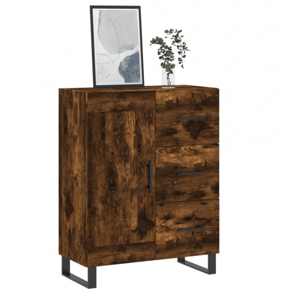 Buffet chêne fumé 69,5x34x90 cm bois d'ingénierie