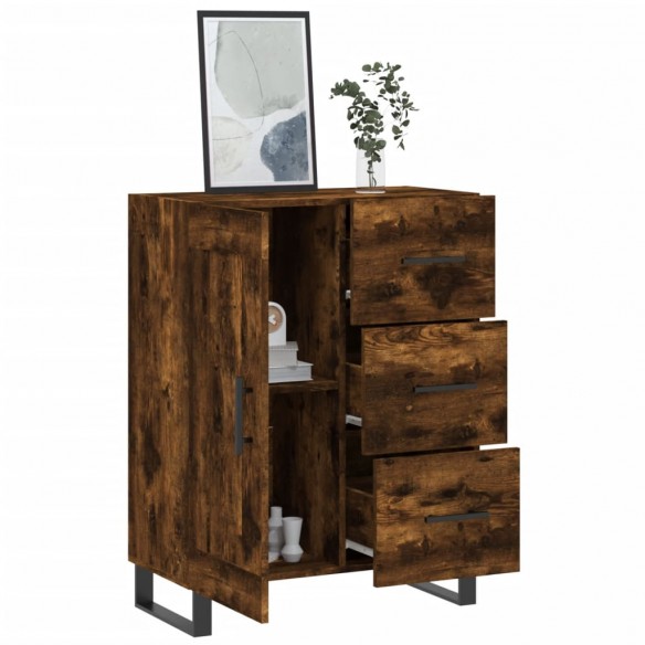 Buffet chêne fumé 69,5x34x90 cm bois d'ingénierie