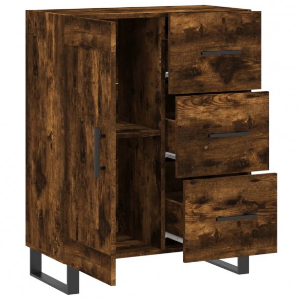 Buffet chêne fumé 69,5x34x90 cm bois d'ingénierie