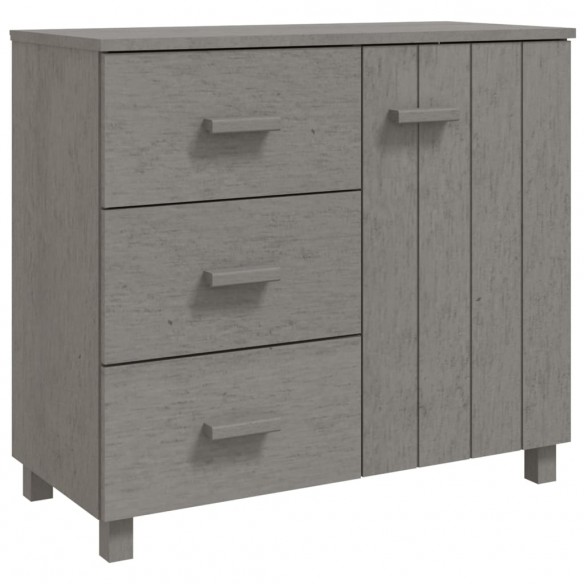 Buffet HAMAR Gris clair 90x40x80 cm Bois massif de pin