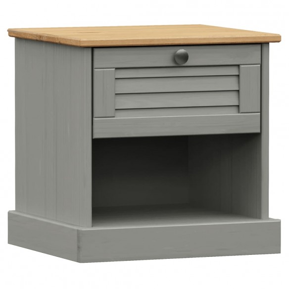 Table de chevet VIGO gris 42x35x40 cm bois de pin massif