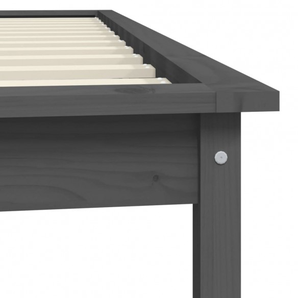 Cadre de lit Gris 90x190 cm Bois de pin massif Simple