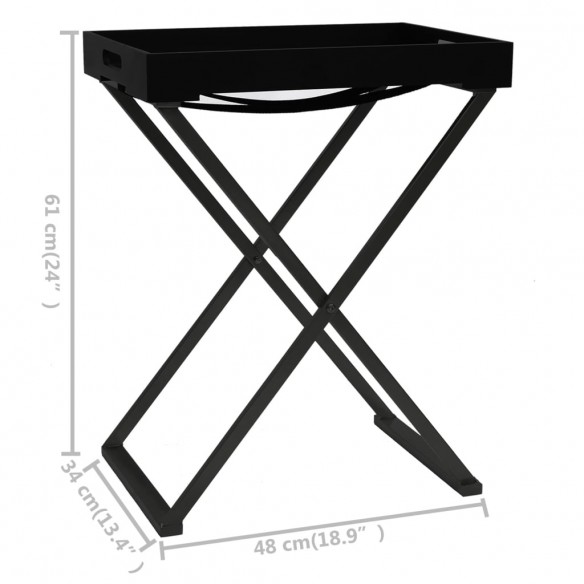 Table pliable Noir 48x34x61 cm MDF