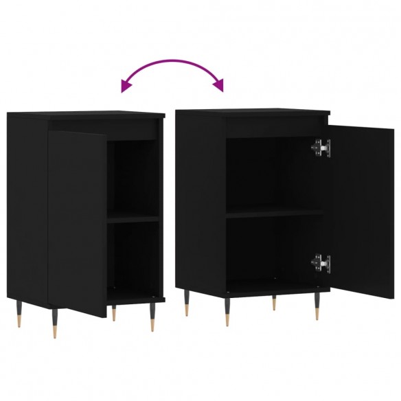 Buffets 2 pcs noir 40x35x70 cm bois d’ingénierie