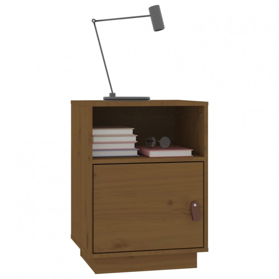 Table de chevet Marron miel 40x34x55 cm Bois de pin massif