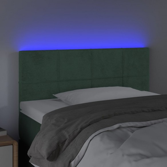 Tête de lit à LED Vert foncé 80x5x78/88 cm Velours