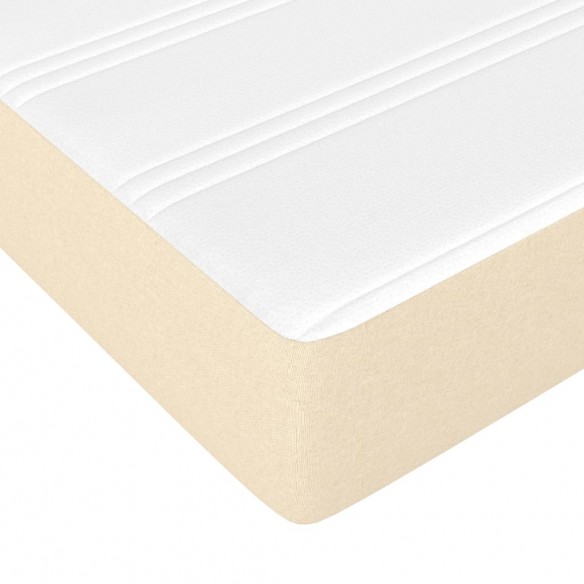 Cadre de lit avec matelas Crème 100x200 cm Tissu