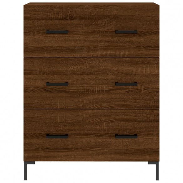 Buffet haut Chêne marron 69,5x34x180 cm Bois d'ingénierie