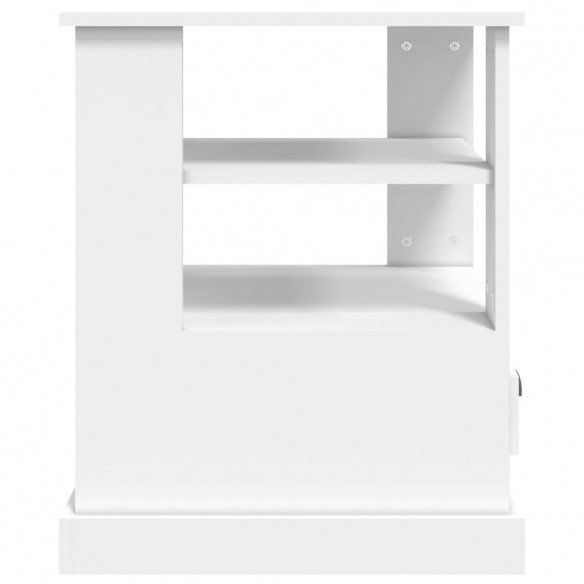 Table d'appoint blanc 50x50x60 cm bois d’ingénierie