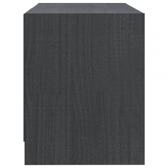 Meuble TV Gris 80x31x39 cm Bois de pin massif