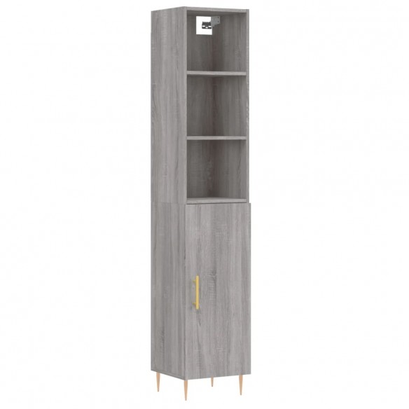 Buffet haut Sonoma gris 34,5x34x180 cm Bois d'ingénierie