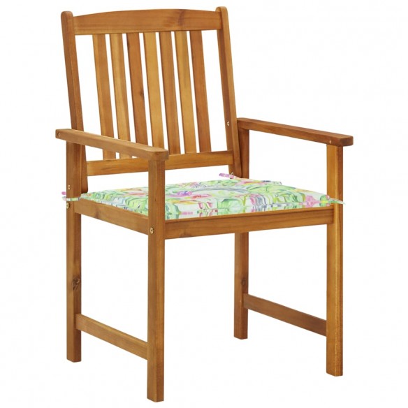 Chaises de jardin avec coussins 2 pcs Bois d'acacia massif