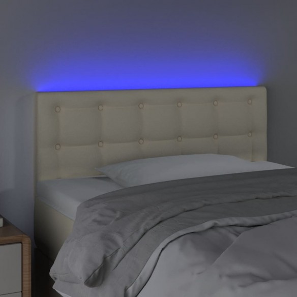 Tête de lit à LED Crème 100x5x78/88 cm Similicuir