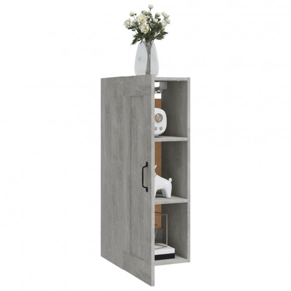 Armoire suspendue Gris béton 35x34x90 cm Bois d'ingénierie