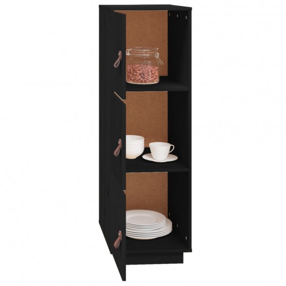 Buffet haut Noir 34x40x108,5 cm Bois massif de pin