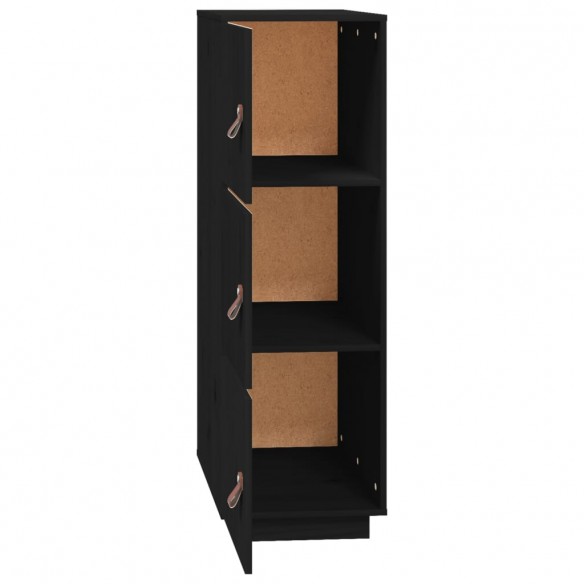 Buffet haut Noir 34x40x108,5 cm Bois massif de pin