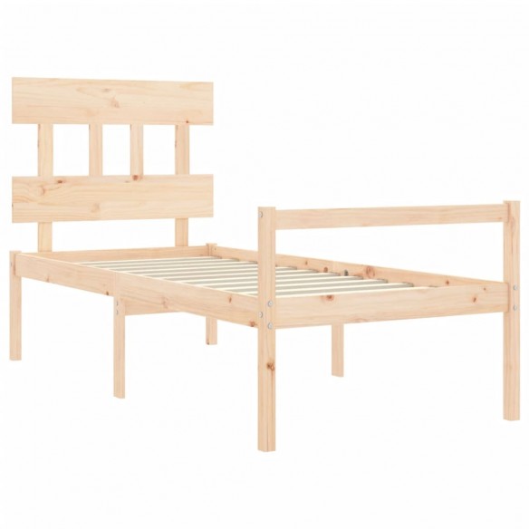 Lit pour personne âgée et tête de lit petit simple bois massif