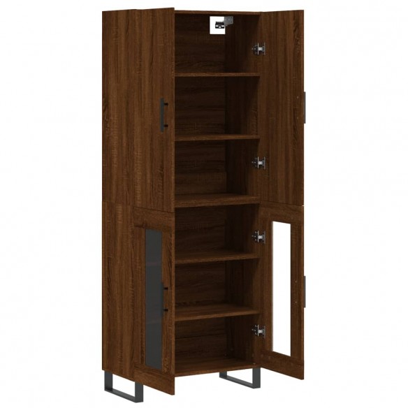 Buffet haut Chêne marron 69,5x34x180 cm Bois d'ingénierie