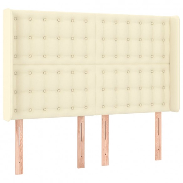 Cadre de lit matelas LED Crème 140x200 cm Similicuir