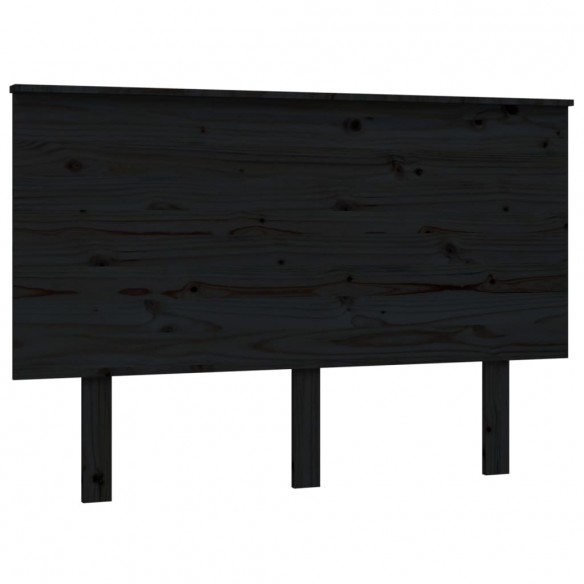 Tête de lit Noir 124x6x82,5 cm Bois massif de pin
