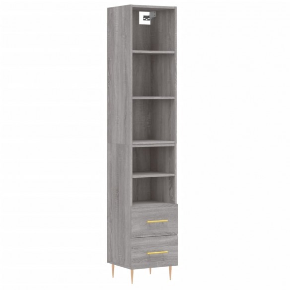 Buffet haut Sonoma gris 34,5x34x180 cm Bois d'ingénierie