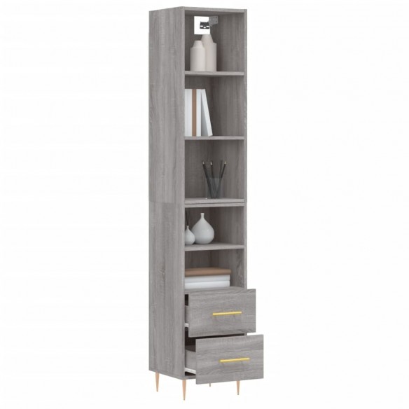 Buffet haut Sonoma gris 34,5x34x180 cm Bois d'ingénierie