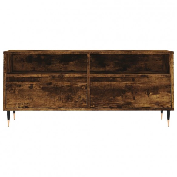 Meuble TV chêne fumé 100x34,5x44,5 cm bois d'ingénierie