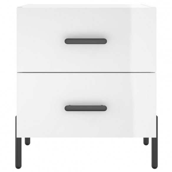 Tables de chevet 2 pcs blanc brillant 40x35x47,5 cm