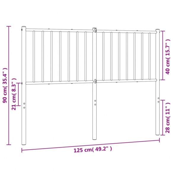 Tête de lit métal blanc 120 cm