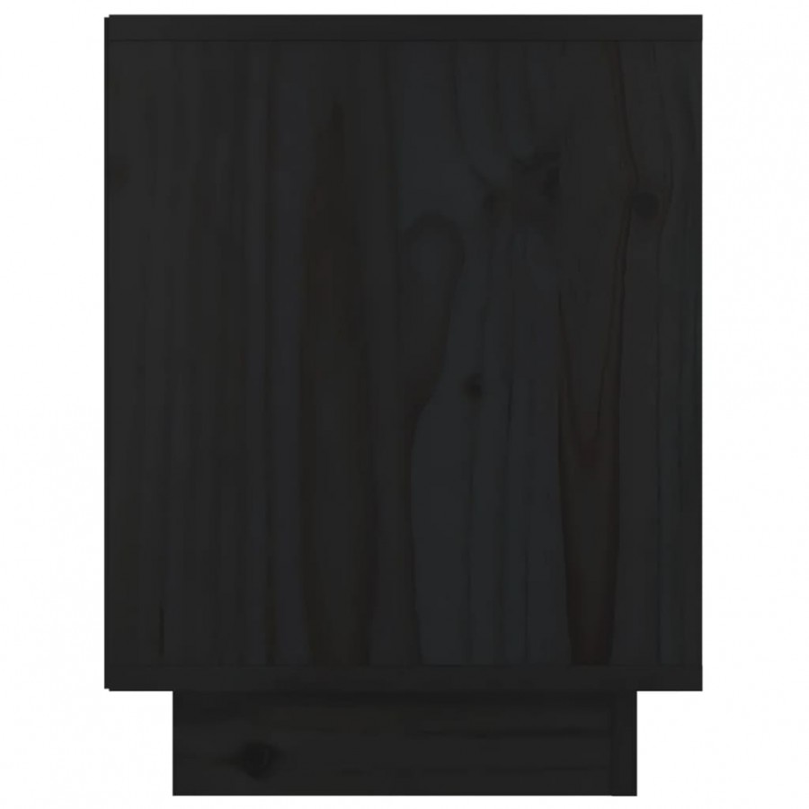 Tables de chevet 2 pcs Noir 40x30x40 cm Bois de pin solide